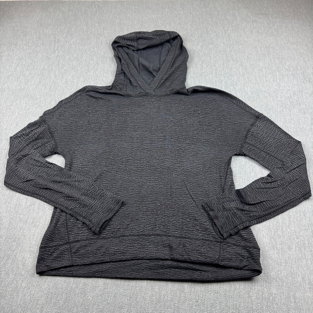 Lululemon Hoodie Womens 6 Gray Sheer Luon‎ Pebble Jacquard Squad Goals Pullover